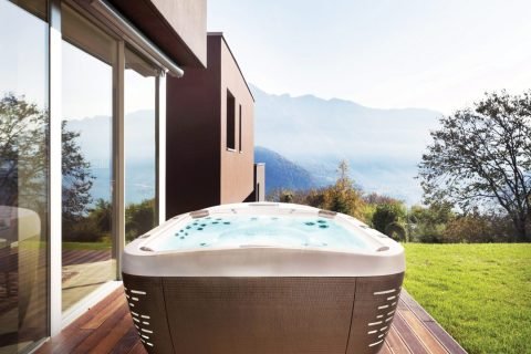 beautiful modern house with garden